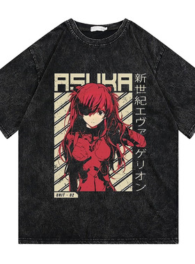 CLFC EVA动漫T恤 福音战士 明日香 绫波丽直喷复古短袖T恤长袖T恤