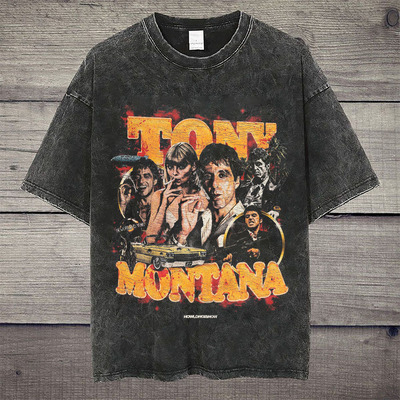 CLFC疤面煞星Scarface阿尔·帕西诺Al Pacino美式水洗复古长短袖T