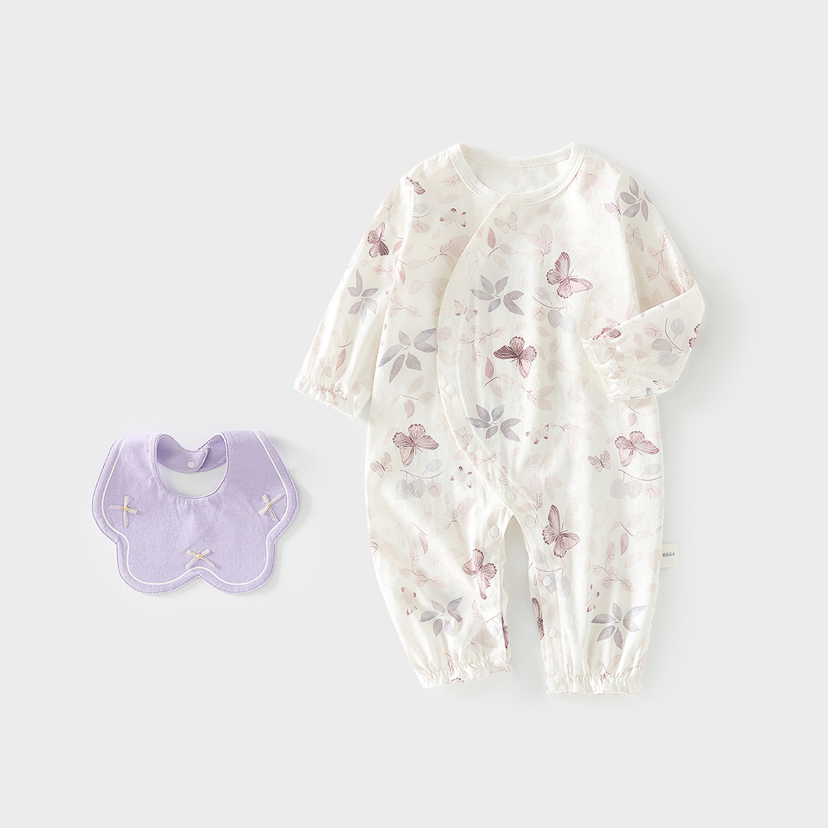 女宝宝婴儿衣服夏薄款连体衣透气甜美风哈衣爬服婴儿空调服送围嘴