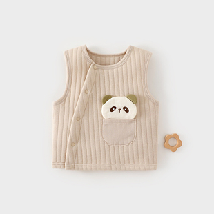 婴儿夹棉马甲春秋季薄棉保暖儿童上衣小宝宝护胸坎肩早春外穿马夹