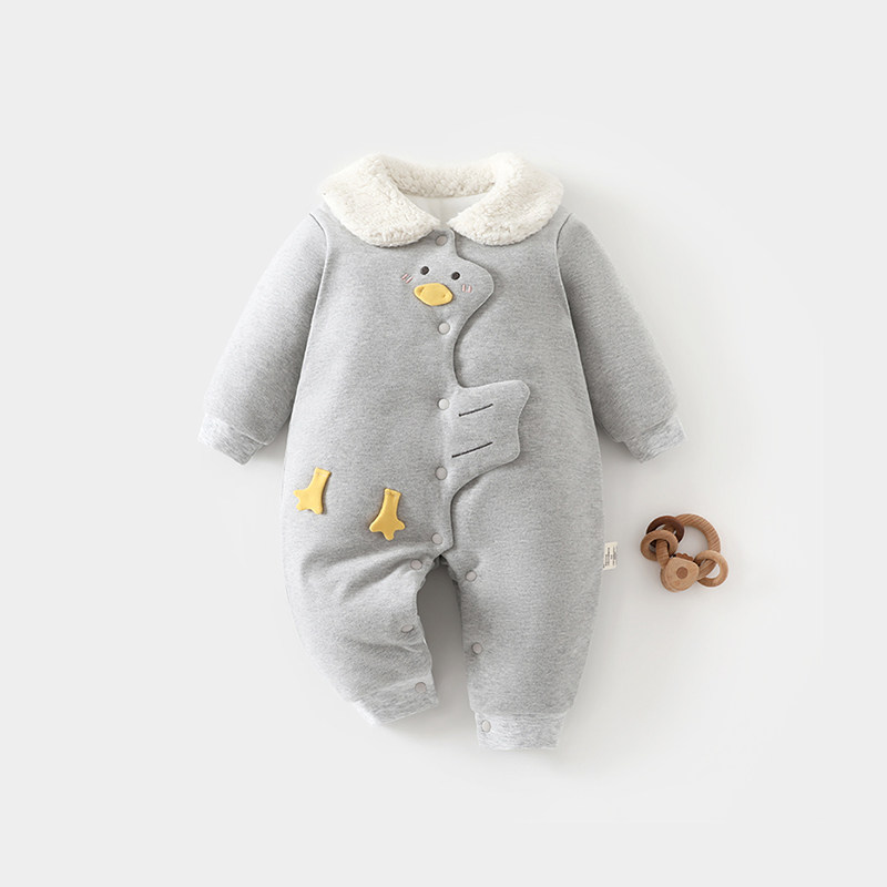 婴儿200g夹棉加厚连体哈衣