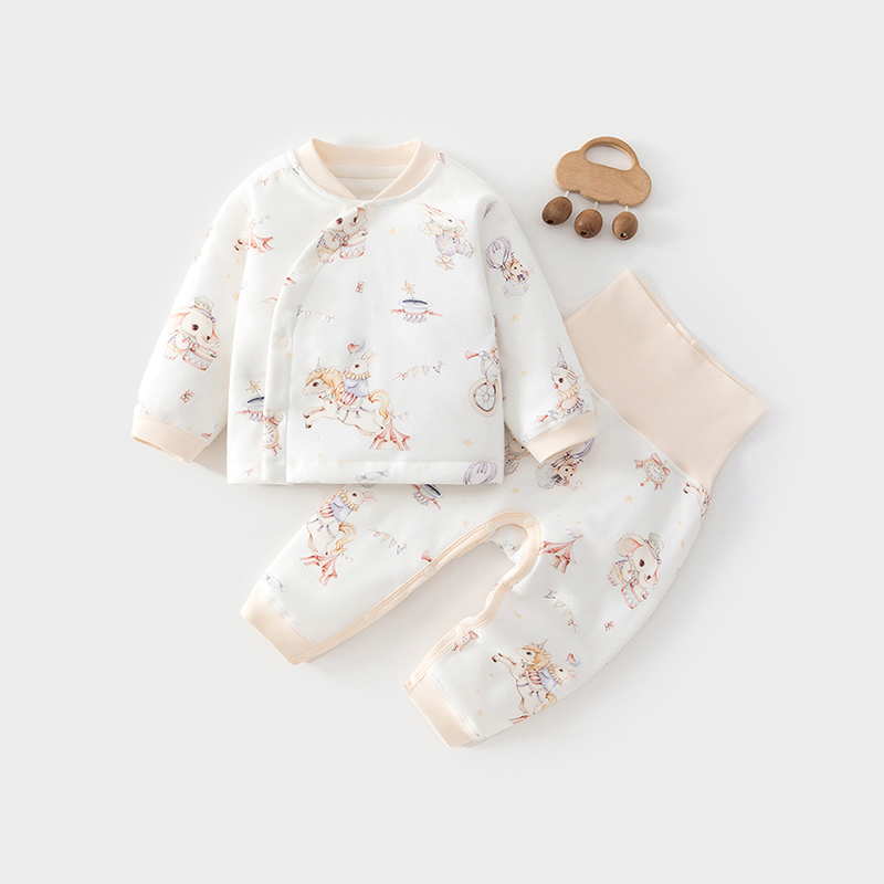 婴儿80克夹棉高腰分体套装