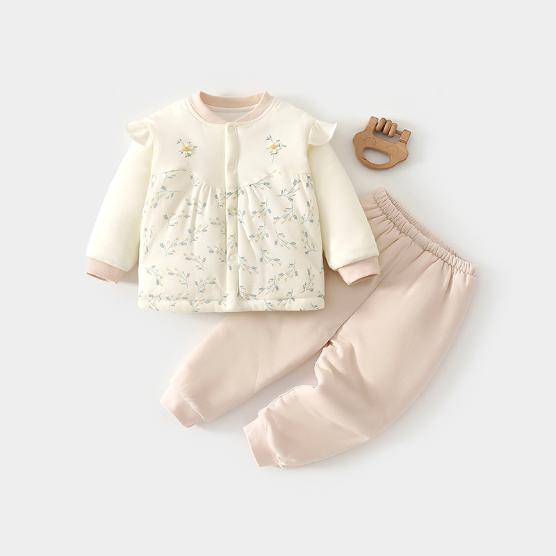 宝宝夹棉套装80克薄棉秋冬季加厚