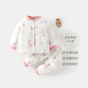 棉衣棉裤 150g夹棉套装 冬儿童保暖夹棉分体套装 女宝宝婴儿棉服套装