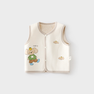 婴儿保暖马甲秋冬季男女宝宝夹棉马甲护胸背心儿童坎肩马夹秋装