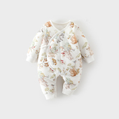 新生婴儿夹棉蝴蝶衣秋冬季 60克薄棉男女宝宝连体衣婴儿哈衣爬服