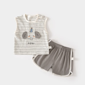 婴儿背心套装 两件套夏装 夏季 薄款 T恤家居服 儿童透气短裤 无袖 套装