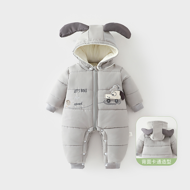 婴儿冬季加绒加厚棉服300g保暖