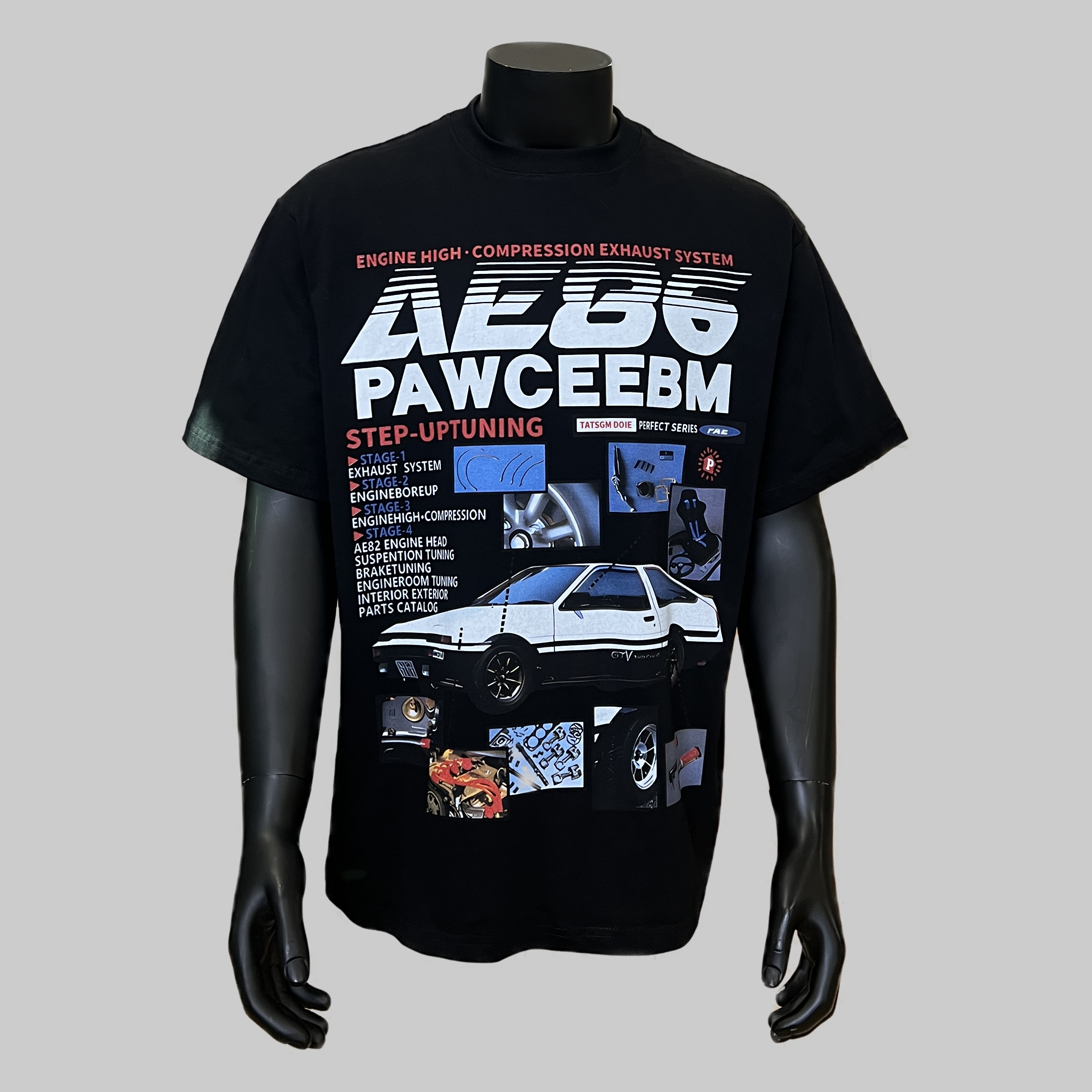 【AE86】美式宽松设计感小领口新款小众T恤短袖夏汽车重磅国朝