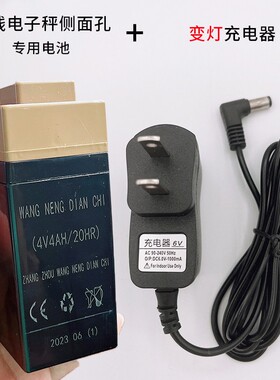 大红色鹰电子秤电池带充电头插口无线 线秤专用电瓶4V4AH20通用计