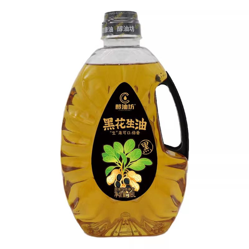 醇油坊黑花生食用油物理压榨一级植物油小桶装宿舍家用烹饪1.8L