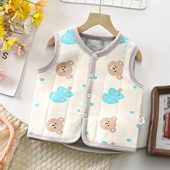 宝宝保暖夹棉马甲儿童卡通背心春秋冬季 加厚外穿婴儿男童女童坎肩
