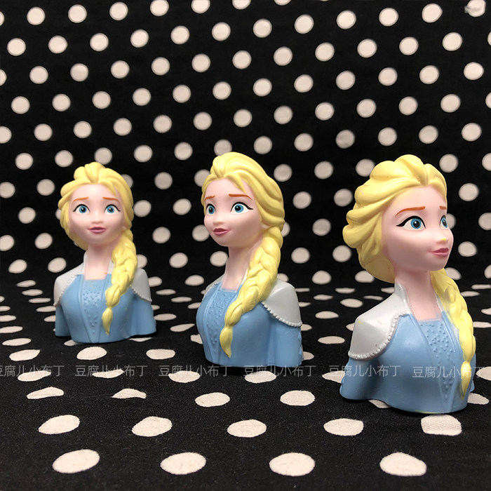 【豆腐儿小布丁】 冰雪公主 奇缘 艾莎 半身像搪塑 手办 玩偶摆件
