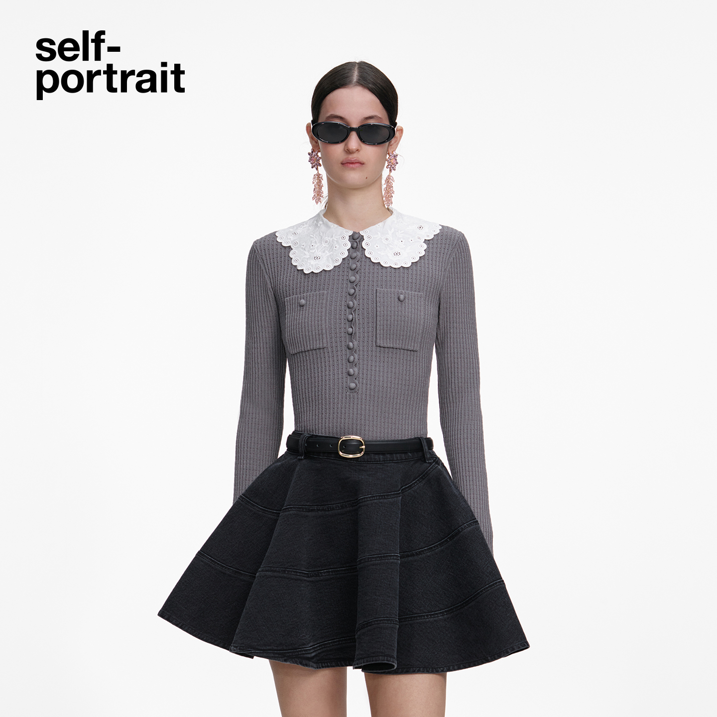 self-portrait针织打底毛衫