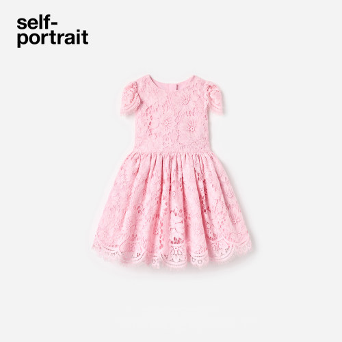 self-portrait短袖蕾丝连衣裙