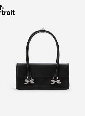 [送礼]self-portrait 2025秋冬新款黑色蝴蝶结保龄球包腋下包