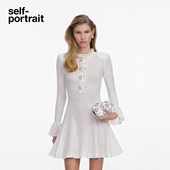 self 气质蕾丝领针织连衣裙 象牙白法式 portrait 2026春夏新款