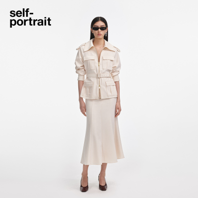 self-portrait假两件长袖连衣裙