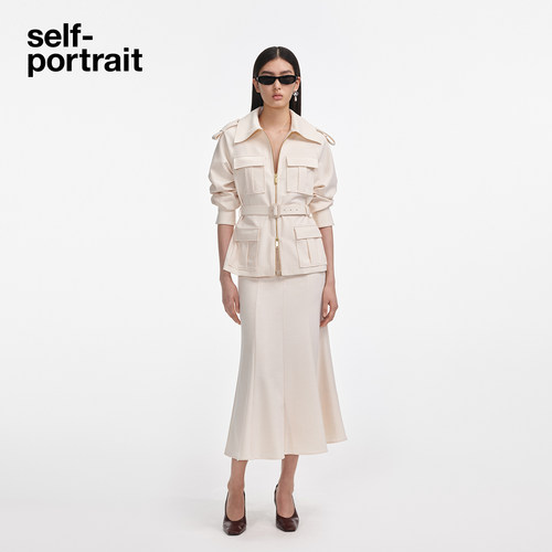 self-portrait假两件长袖连衣裙