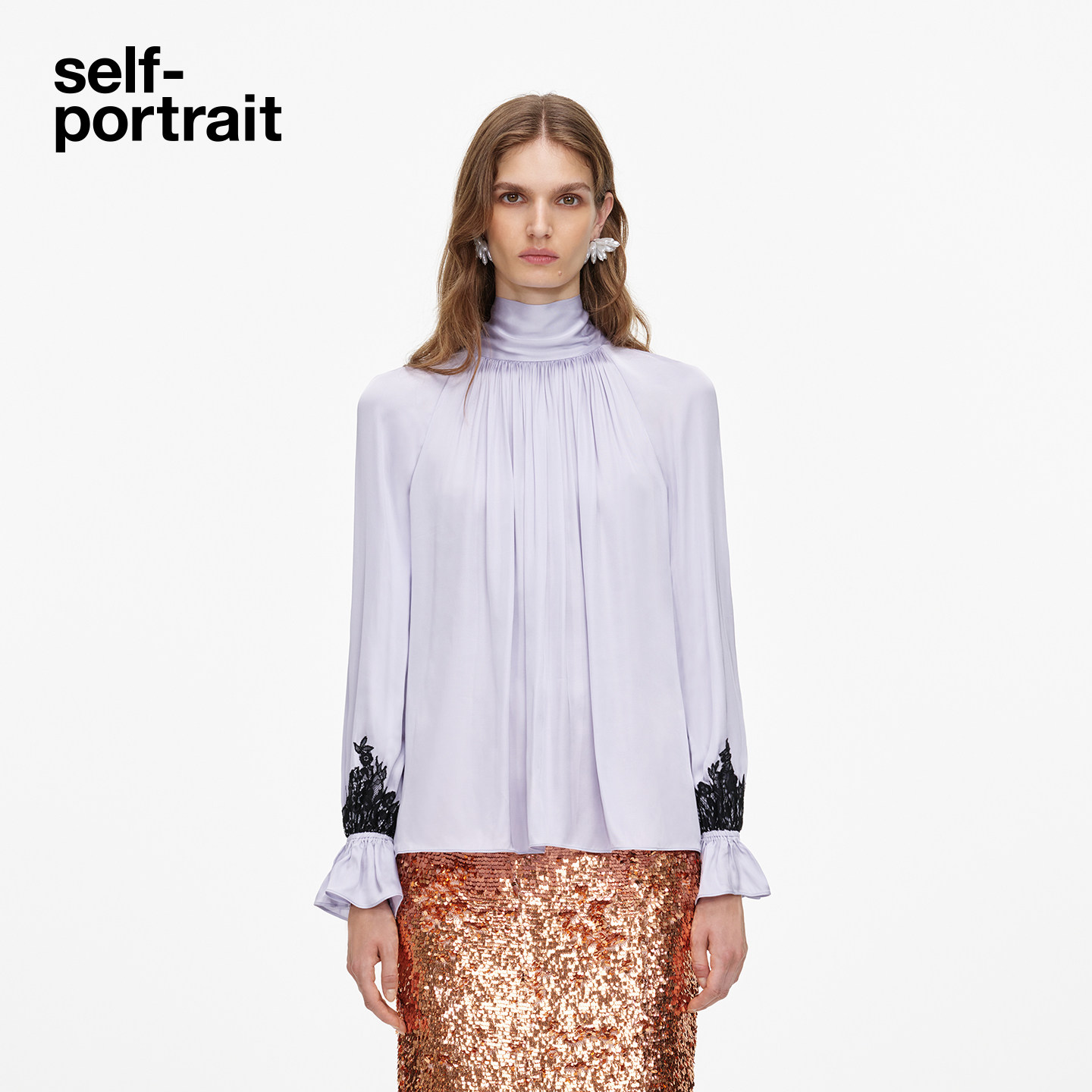 self-portrait长袖衬衫上衣