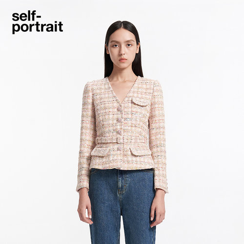 self-portrait气质长袖V领上衣