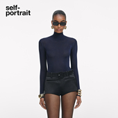 self 上衣 藏蓝色百搭高领针织打底长袖 portrait 2025秋冬新款