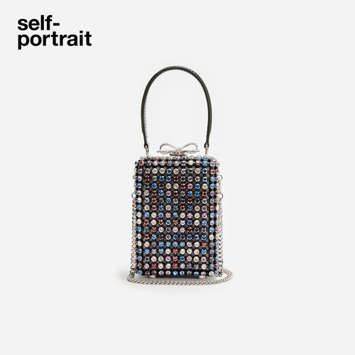 self-portrait长方形宴会手提包