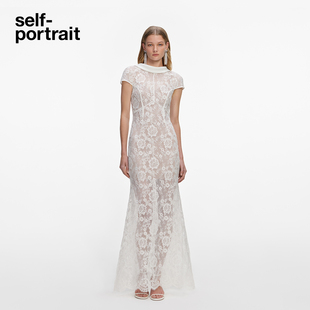 纯净白设计感订婚礼服蕾丝连衣裙长裙 2026春夏新款 self portrait