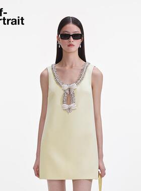[赵丽颖同款]self-portrait 2025春夏黄色吊带连衣裙