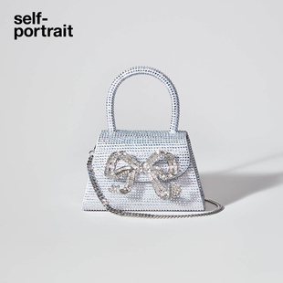 self 银色micro满钻蝴蝶结手提包 portrait