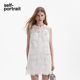 春夏纯净白甜美无袖 self portrait 蕾丝连衣裙短裙
