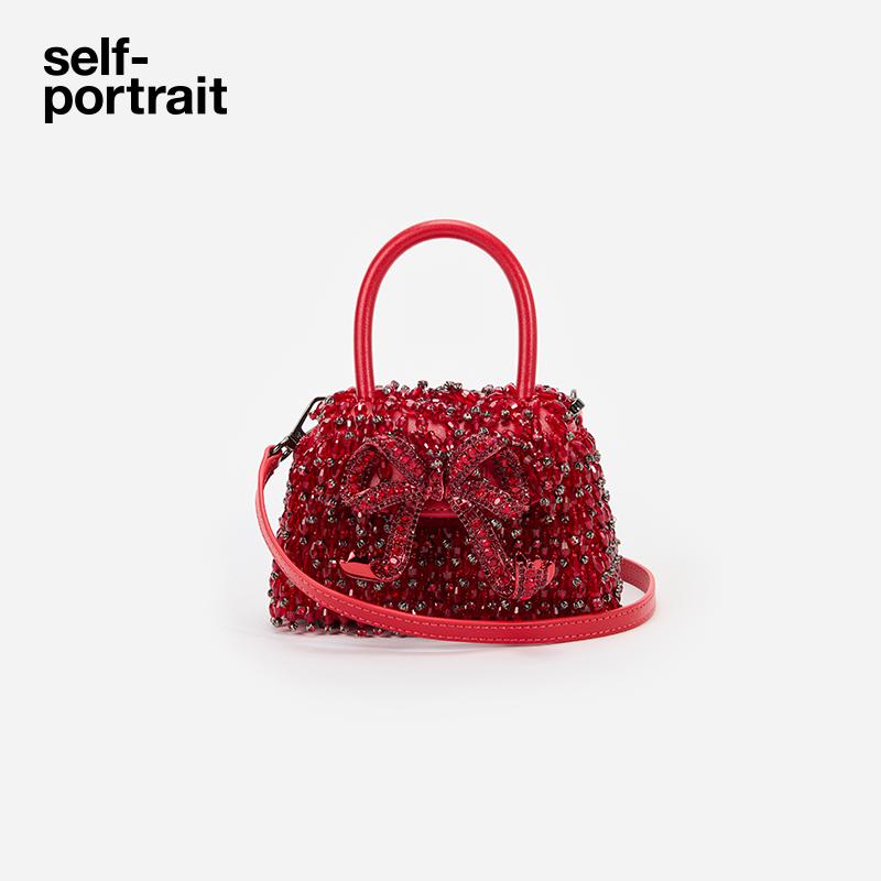 self-portrait珠链手拿包
