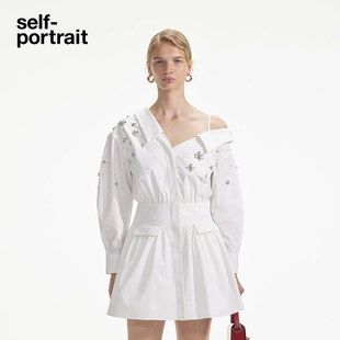早秋纯净白钻饰衬衫 portrait self 连衣裙 赵丽颖同款