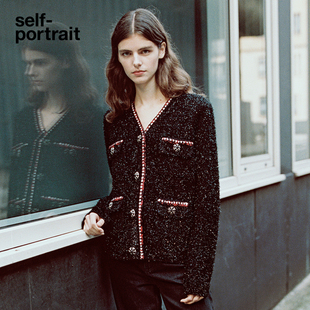 百搭开衫 self 黑秋冬甜酷金银丝针织衫 经典 外套 portrait