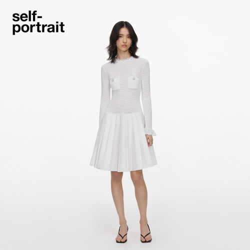 self-portrait拼接连衣裙