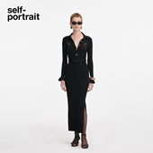 self 黑千金风通勤翻领针织连衣裙 经典 portrait 2025秋冬新款