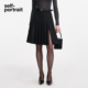 self 黑百搭气质高腰百褶半身裙中裙 经典 portrait 2025秋冬新款