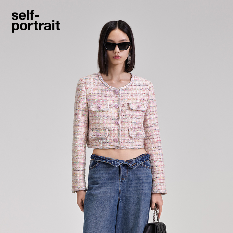 self-portrait气质长袖圆领上衣