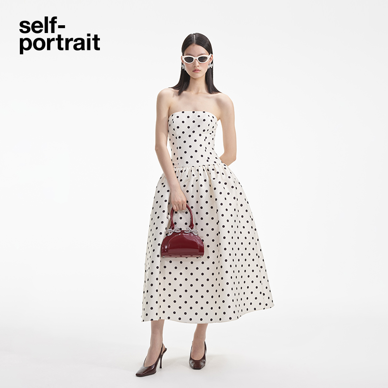 self-portrait抹胸礼服连衣裙