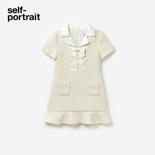 self-portrait蝴蝶结短袖连衣裙