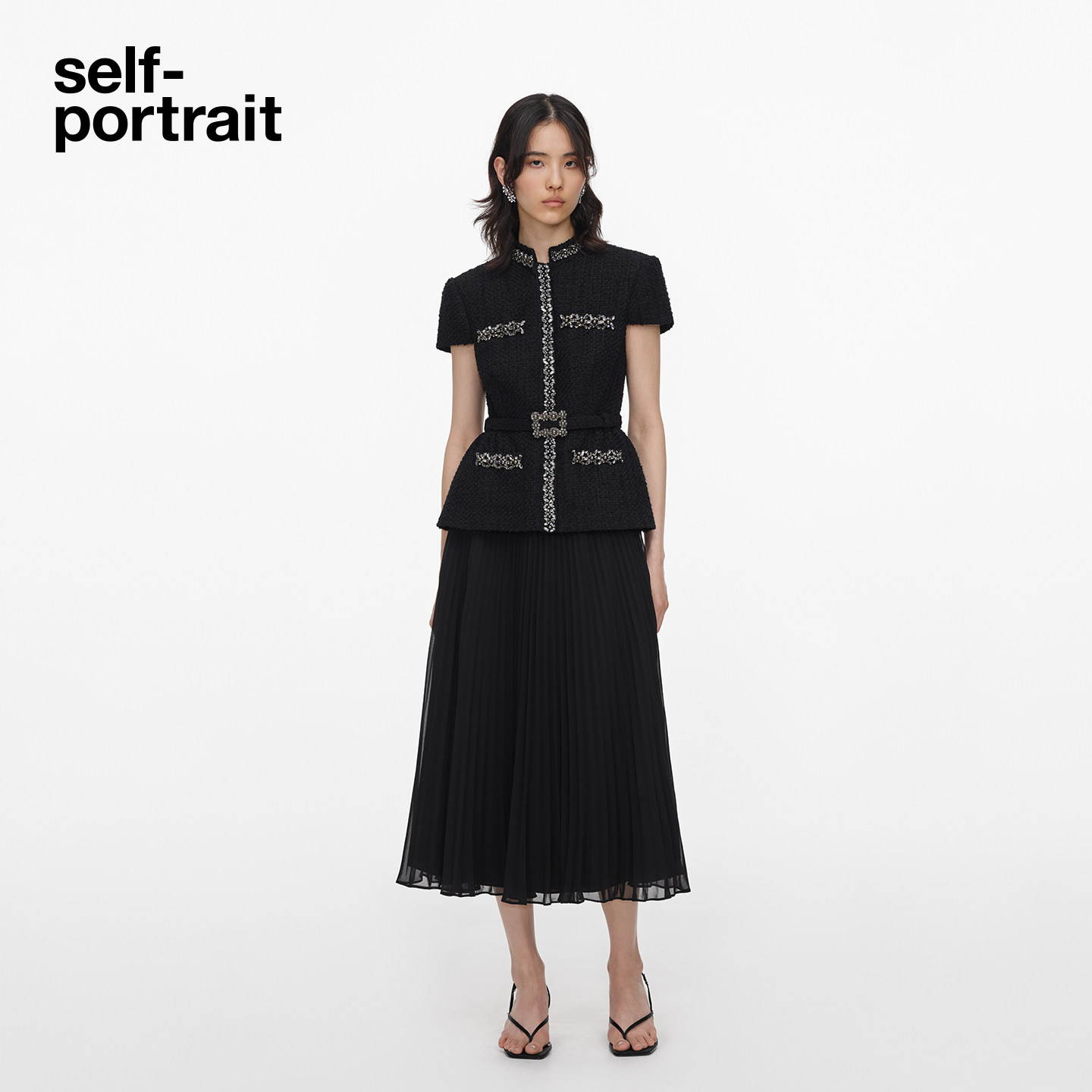 self-portrait假两件连衣裙