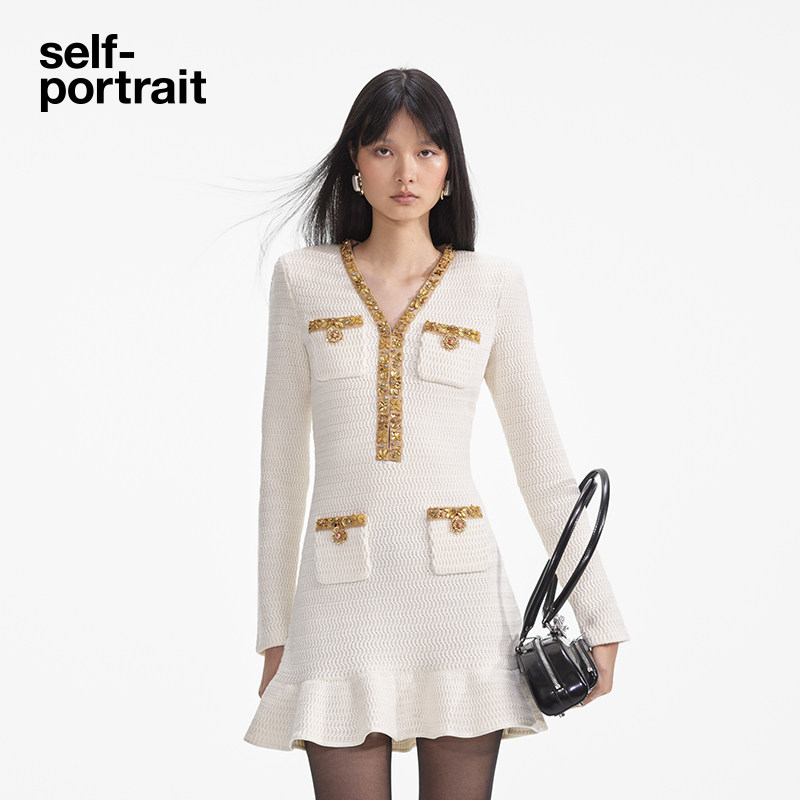 self-portrait小香风连衣裙短裙