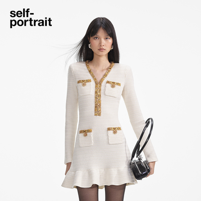 self-portrait小香风连衣裙短裙