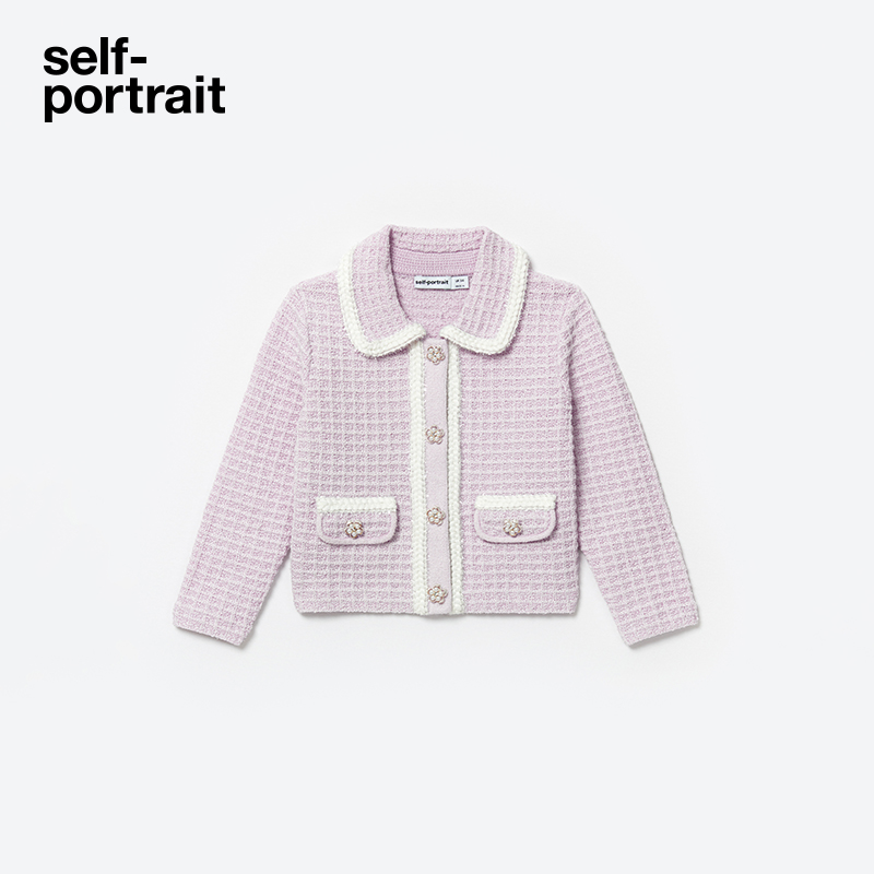 self-portrait华夫格针织外套