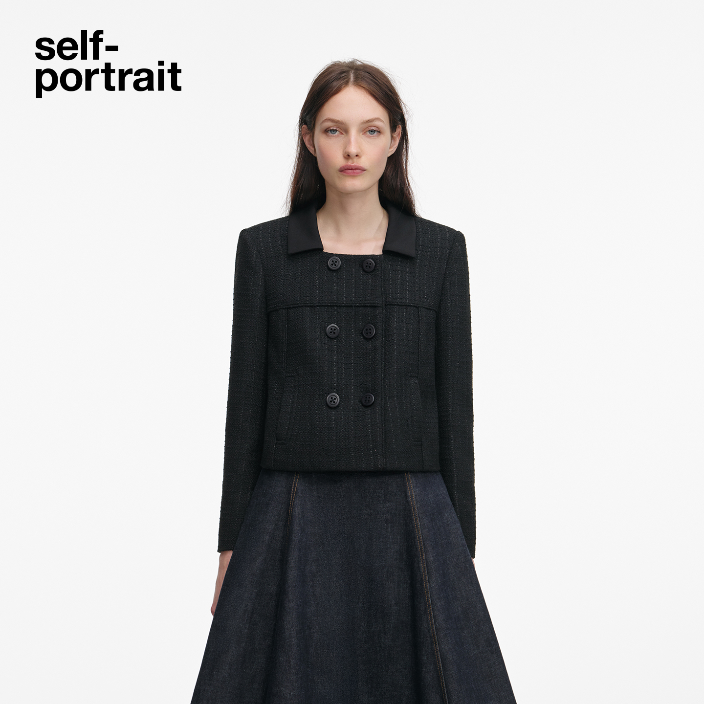 self-portrait粗花呢外套上衣