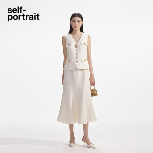 self-portrait假两件背心连衣裙