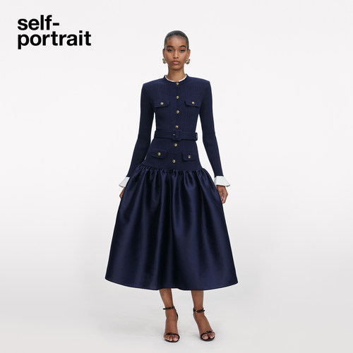 self-portrait塔夫绸连衣裙