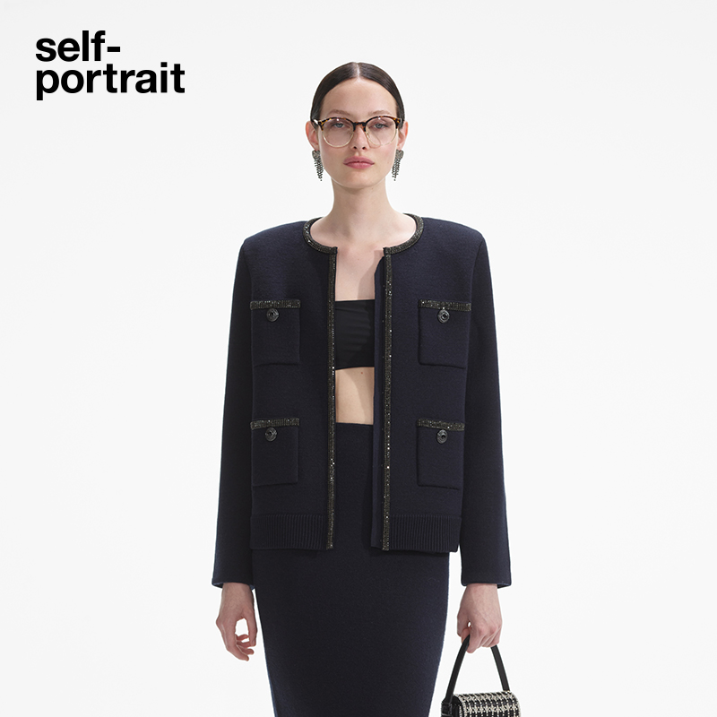 self-portrait针织外套开衫