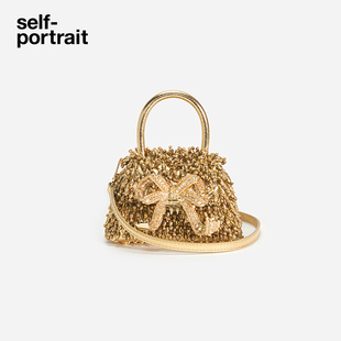 self 早秋金色MICRO珠链蝴蝶结手提包 portrait