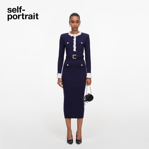 self-portrait包臀针织连衣裙